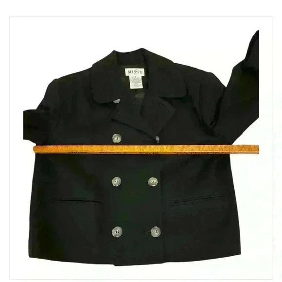 Mixit Women's Vintage Black Cropped Peacoat Jacket Size M - Picture 4 of 5